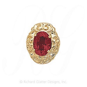GS178 PT - 14 Karat Gold Pink Tourmaline Slide 